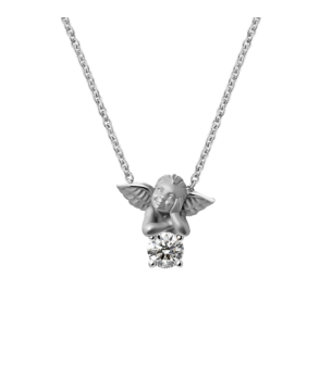 Carrera Y Carrera Necklace Solitario My Angel 18Kt White Gold And Diamond 