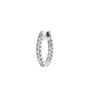 Djula Graphique Diamond 1cm Hoop Earrings in 18K Gold