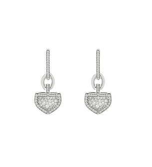 Dome Mosaic 18k White Gold Diamond Earrings