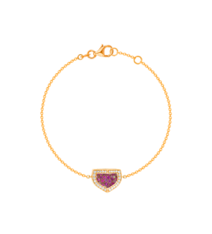 Dome Mosaic 18k Rose Gold Pink Sapphire and Diamond Bracelet