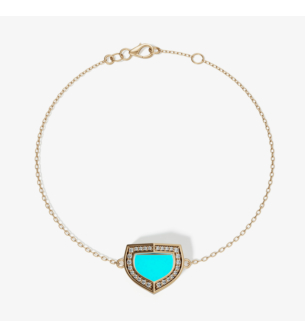 سوار دوم آرت ديكو بالذهب الأصفر مع المالاشيت والألماس