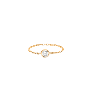 Djula Diamond Solitaire Chain Ring in 18K Yellow Gold