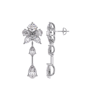 Gaia Luxe 4 Carat Lab Grown Diamond Earrings in 18k White Gold