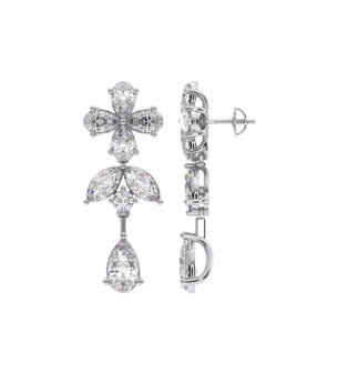 Gaia Luxe 4 Carat Lab Grown Diamond Earrings in 18k White Gold