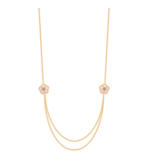 Farfasha Petali Del Mare Flower Tiered Necklace Rose Gold 