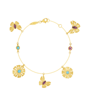 Farfasha Sunkiss Multi Charm Daisies & Butterflies Bracelet 