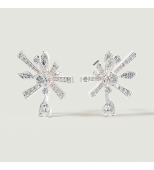 أقراط فايروركس سباركلز من الذهب الأبيض عيار 18 قيراط مرصعة بالألماس