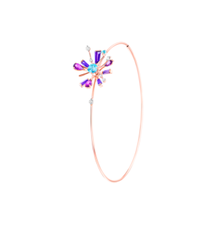 Fireworks Flare Semi Precious Hoop Earrings in 18K Rose Gold