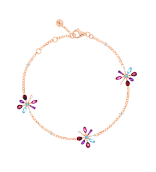 Fireworks Flare Semi Precious  Anklet in 18K Rose Gold