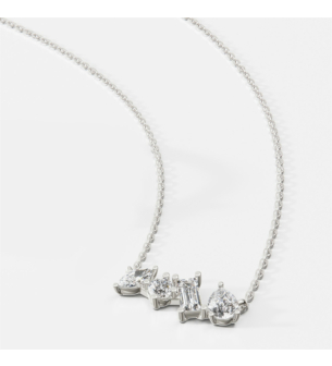 Fireworks Sparkles 18k White Gold Diamond Necklace