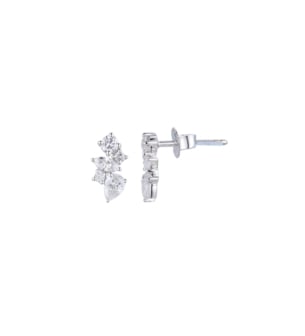 Fireworks Sparkles 18k White Gold Diamond Earrings