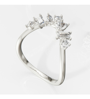 Fireworks Sparkles 18k White Gold Diamond Ring