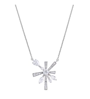 Fireworks Sparkles 18k White Gold Diamond Necklace