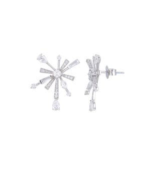 Fireworks Sparkles 18k White Gold Diamond Earrings