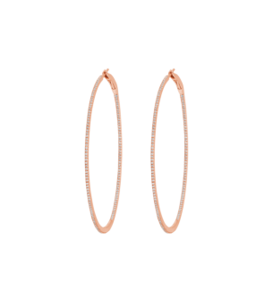 Djula Graphique Diamond 6cm Hoop Earrings in 18K Gold