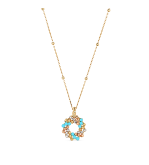 Golden Pizzo 18k Yellow Gold and Turquoise Necklace