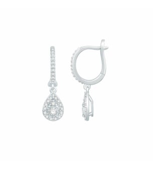 Youth Hoops 18k White Gold Diamond Earrings