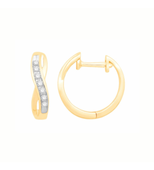 Youth Hoops 18k Yellow Gold Diamond Earrings