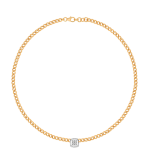 Havana Miami Necklace In 18K Rose Gold And Studded With Diamond