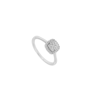 Illusion Round Ever Glow 18k White Gold Diamond Ring