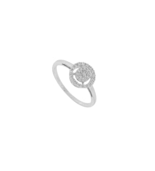 Illusion Round 18k White Gold Ring