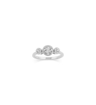 Illusion Round Radiant 18k White Gold Diamond Ring