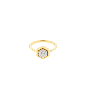 Illusion Round 18k Yellow Gold Ring