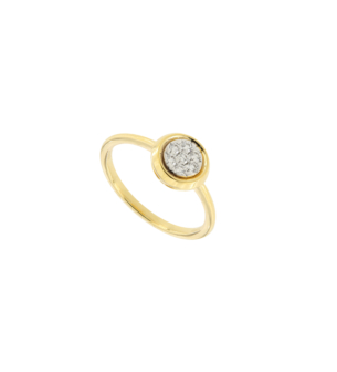 Illusion Round 18k Yellow Gold Ring