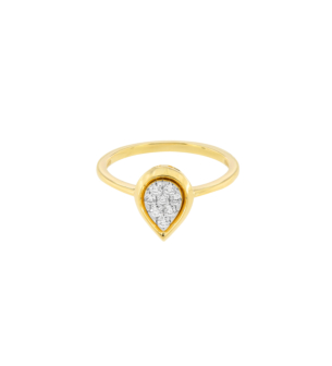 Illusion Round 18k Yellow Gold Ring