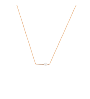 Kiku Glow Necklace in 18K Rose Gold With a Freshwater Pearl