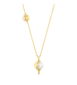 Kiku Glow Luna 18k Gold Freshwater Pearl Necklace