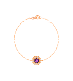 Kanzi Bracelet in 18K Rose Gold and studded with Purple Amethyst