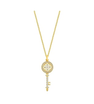 Lace Key 18k Yellow Gold Diamond Necklace