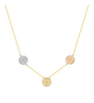 Lace Oria 18k Yellow, White and Rose Gold Necklace