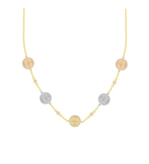 Lace Oria 18k Yellow, White and Rose Gold Necklace