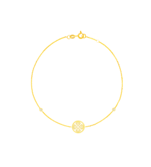 Lace White Mother of Pearl Diamond Bracelet in 18K Yellow Gold