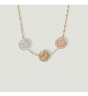 Lace Oria 18k Yellow, White and Rose Gold Necklace
