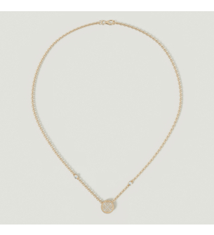 قلادة لايس بتيت من الذهب الأصفر مرصعة بالألماس وعرق اللؤلؤ