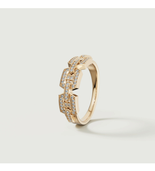 Links DD Iconica 18k Yellow Gold Diamond Ring