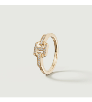 Links DD Iconica 18k Yellow Gold Diamond Ring