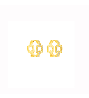 Links 18k Yellow Gold Diamond Earrings