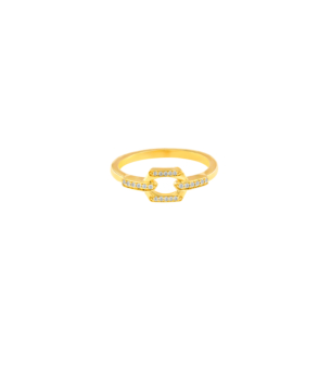 Links 18k Yellow Gold Diamond Ring