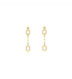 Links 18k Yellow Gold Diamond Earrings