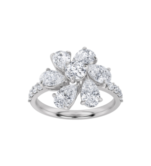 Gaia Luxe Fashion 18k White Gold Lab-Grown Diamond Ring