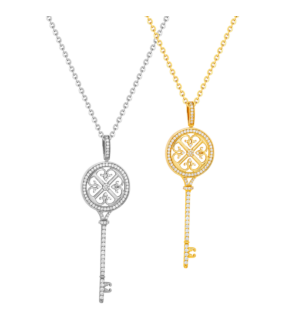 Mother Daughter Lace Key 2 Necklace Set Large 