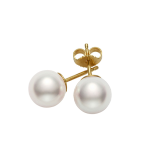 Mikimoto 7.5 x 8.0mm AAA  Pearl Stud Earrings