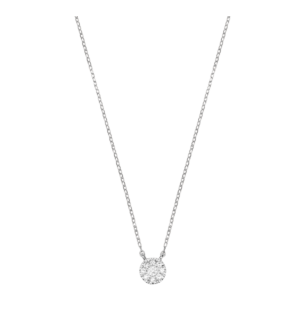 Djula Diamond Target Chain Necklace in 18K White Gold