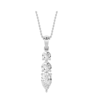 Gaia Luxe Fashion 18k White Gold Lab-Grown Diamond Pendant