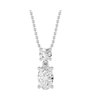 Gaia Luxe Fashion 18k White Gold Lab-Grown Diamond Pendant