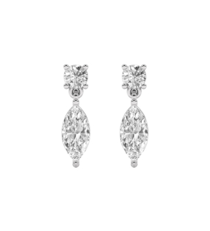 Gaia Luxe Fashion 18k White Gold Lab-Grown Diamond Earrings